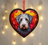 Bedlington Terrier Stained Glass Effect Heart Suncatcher